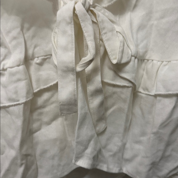 Altar'd State Cream Tie-Front Ruffle Top - Picture 4 of 7